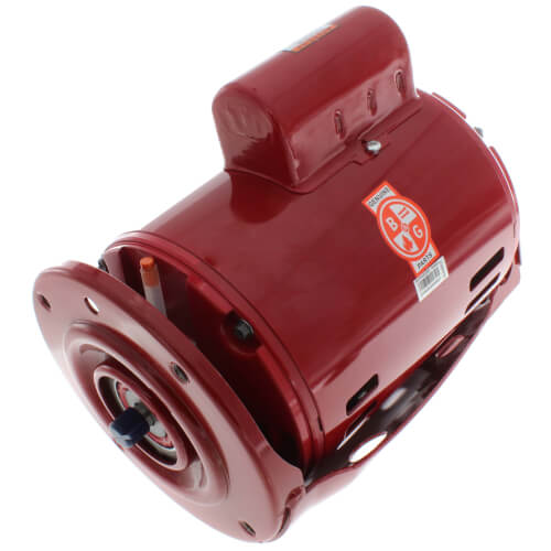Red Bell & Gossett 1/2 HP single phase electric motor with flanged connection and manufacturer label.