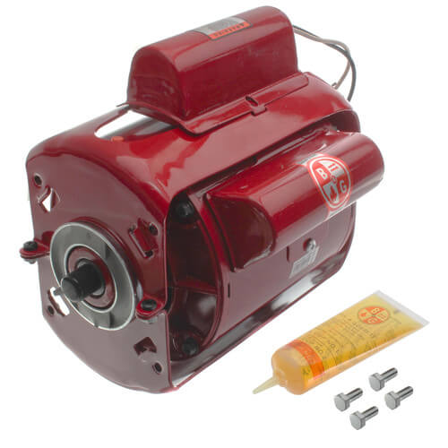 Red Bell & Gossett recirculating pump motor with mounting hardware and lubricant tube included.