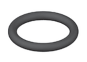 Gray rubber ring-shaped stopper seal with oval opening.