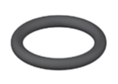 Gray rubber ring-shaped stopper seal with oval opening.