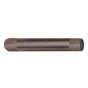 Oil-rubbed bronze straight shower arm with threaded ends, 6 inches long.