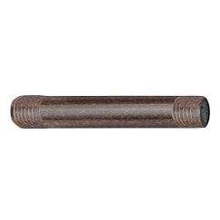 Oil-rubbed bronze straight shower arm with threaded ends, 6 inches long.