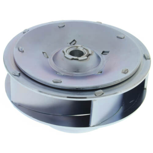 Steel impeller with curved blades and center mounting hub for Bell & Gossett pump series.