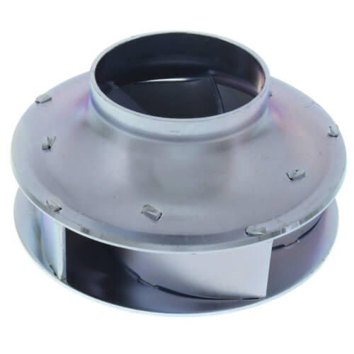 Bell & Gossett steel pump impeller with 3-7/8 inch diameter and curved blades for LD3 and 2-1/2 inch series pumps.
