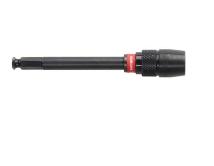 Black hex extension with red QUIK-LOK locking collar and textured grip sleeve on one end.
