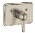 Grohe chrome pressure balance valve handle with rectangular trim plate and lever control.