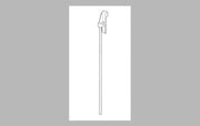Stainless steel lift rod and slider assembly with handle fitting at top.