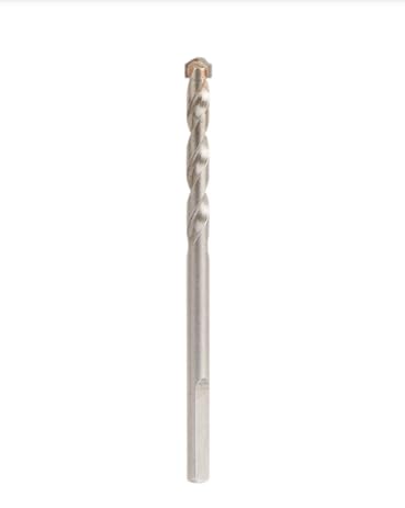 Long silver drill bit with spiral flutes and carbide-tipped pilot point on white background.