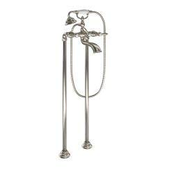 Moen Weymouth Two Handle Tub Filler with Lever Handles and Handshower in Brushed Nickel - S22110BN