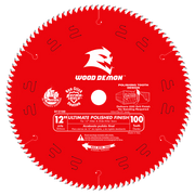 Diablo Wood Demon 12 inch, 100-Teeth Ultimate Polished Finish Saw Blade - D12100X