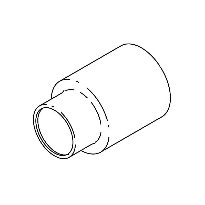 Matte black cylindrical trim sleeve with tapered design for tub and shower installation.