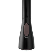 Matte black handheld wand attachment with gray button and cylindrical nozzle head.