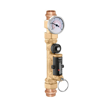 Caleffi 132637AFC QuickSetter+ Balancing Valve w/ Flowmeter Union, 1" press .5 - 1.75 GPM & Temp Gauge Low Lead