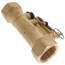Brass balancing valve with 1-1/4 inch NPT threaded connections and adjustment handle.