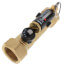 Brass balancing valve with 1-1/4 inch NPT threaded connections and adjustment knob.
