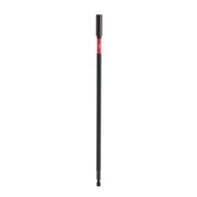 Black and red magnetic bit tip holder with metal cap and socket end, approximately 12 inches long.