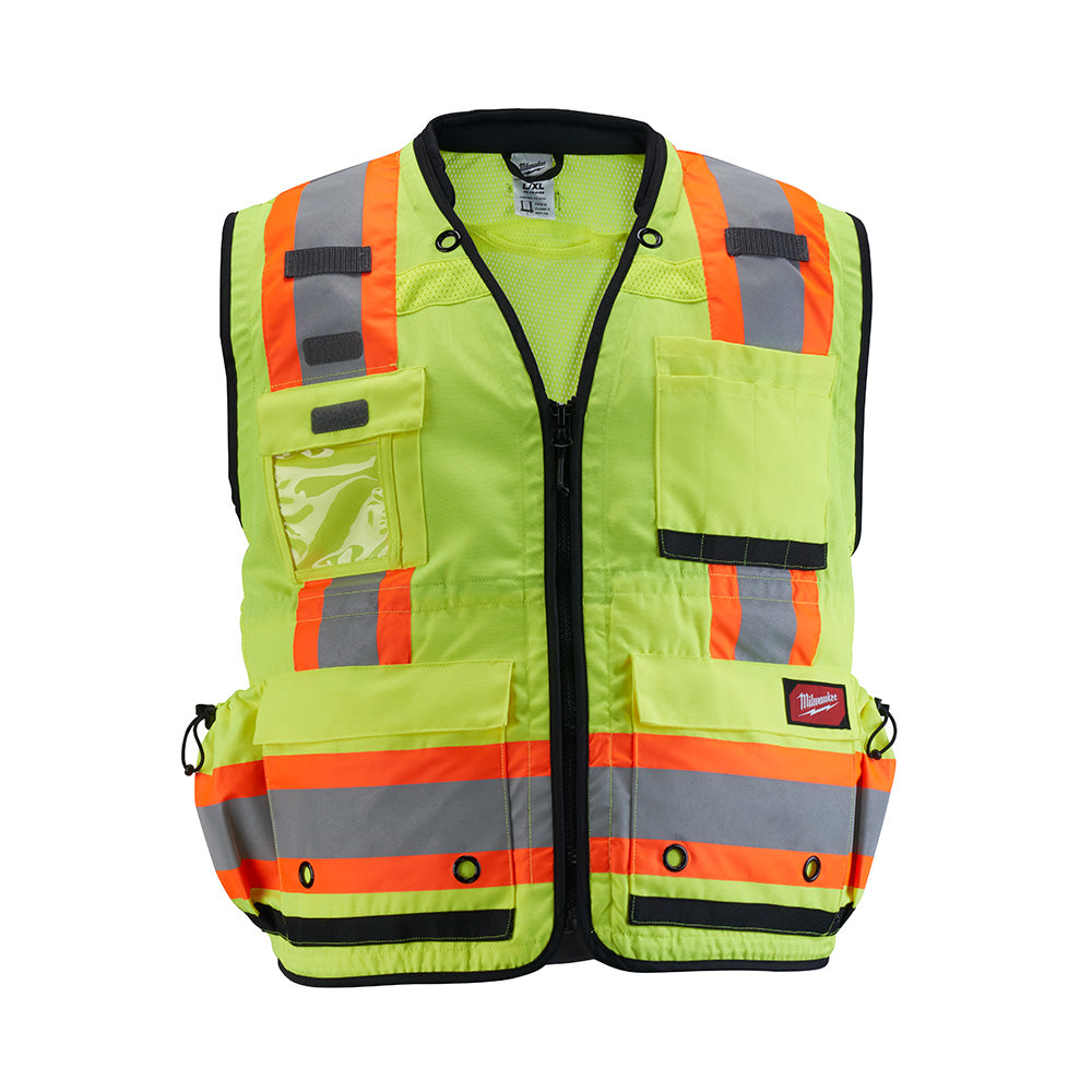 Milwaukee 48-73-5164 Class 2 Surveyor's High Visibility Yellow Safety Vest - 4XL/5XL