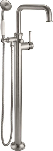 California Faucets Hermosa Traditional Single Hole Floor Mount Tub Filler - Quad Spout in Satin Nickel - 1411-48.20-SN
