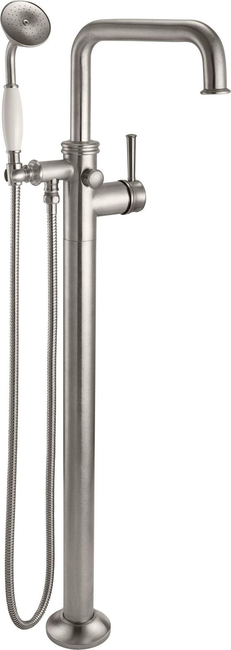 California Faucets Hermosa Traditional Single Hole Floor Mount Tub Filler - Quad Spout in Satin Nickel - 1411-48.20-SN