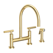 Newport Brass East Linear 1.8 GPM Widespread Bridge Kitchen Faucet with Side Spray