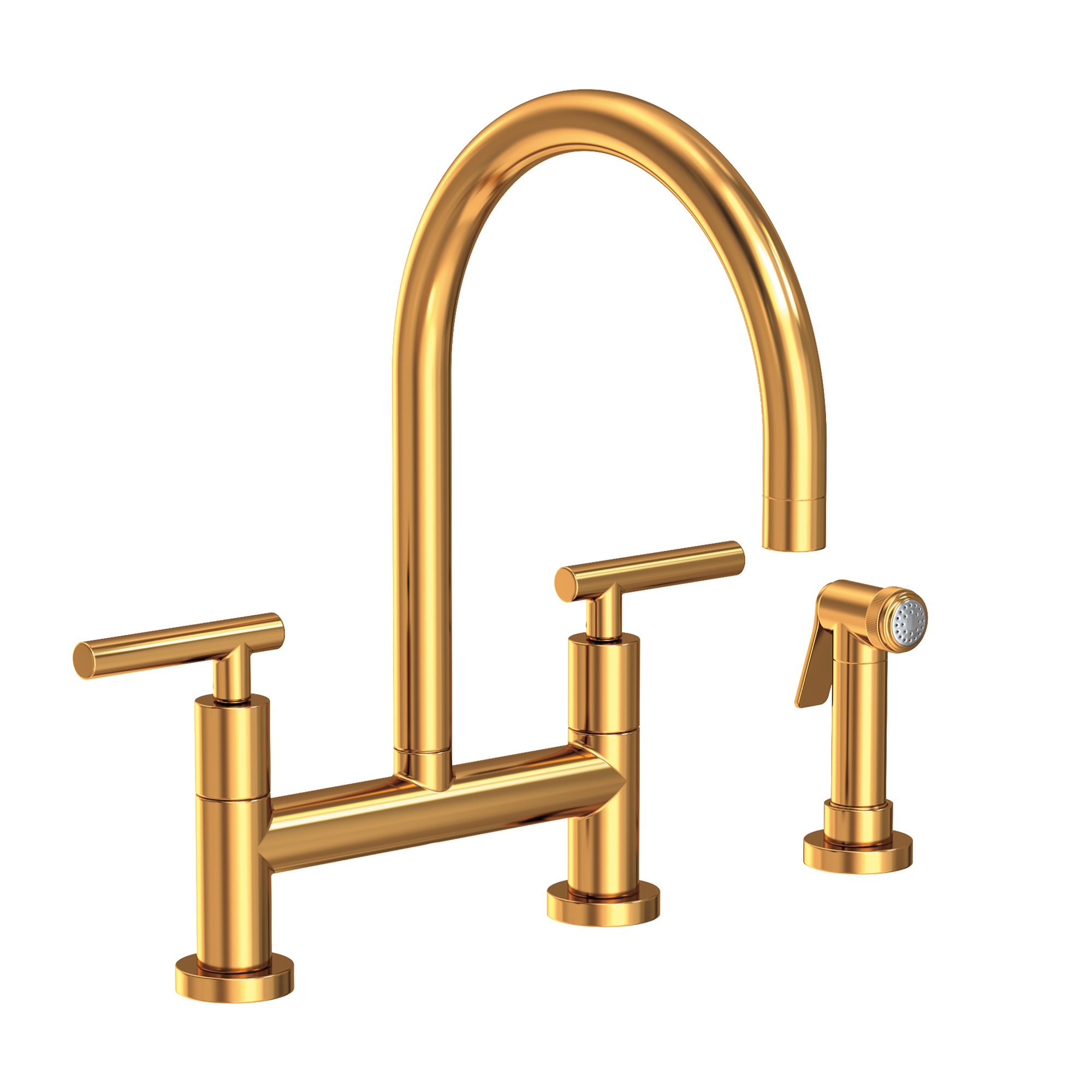 Newport Brass East Linear 1.8 GPM Widespread Bridge Kitchen Faucet with Side Spray