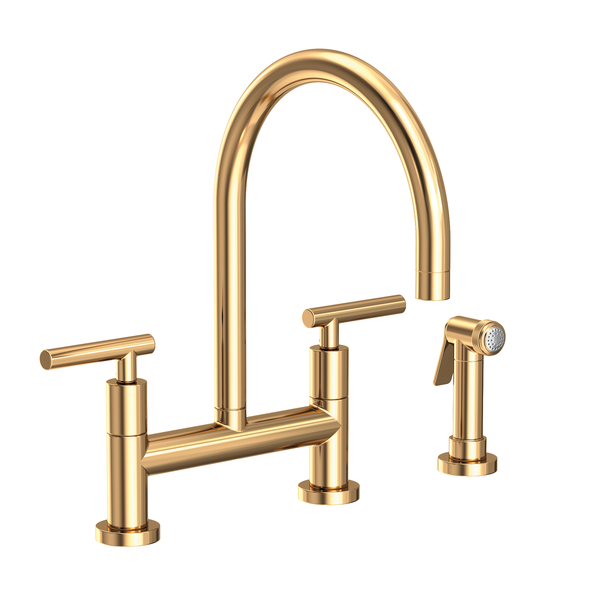 Newport Brass East Linear 1.8 GPM Widespread Bridge Kitchen Faucet with Side Spray