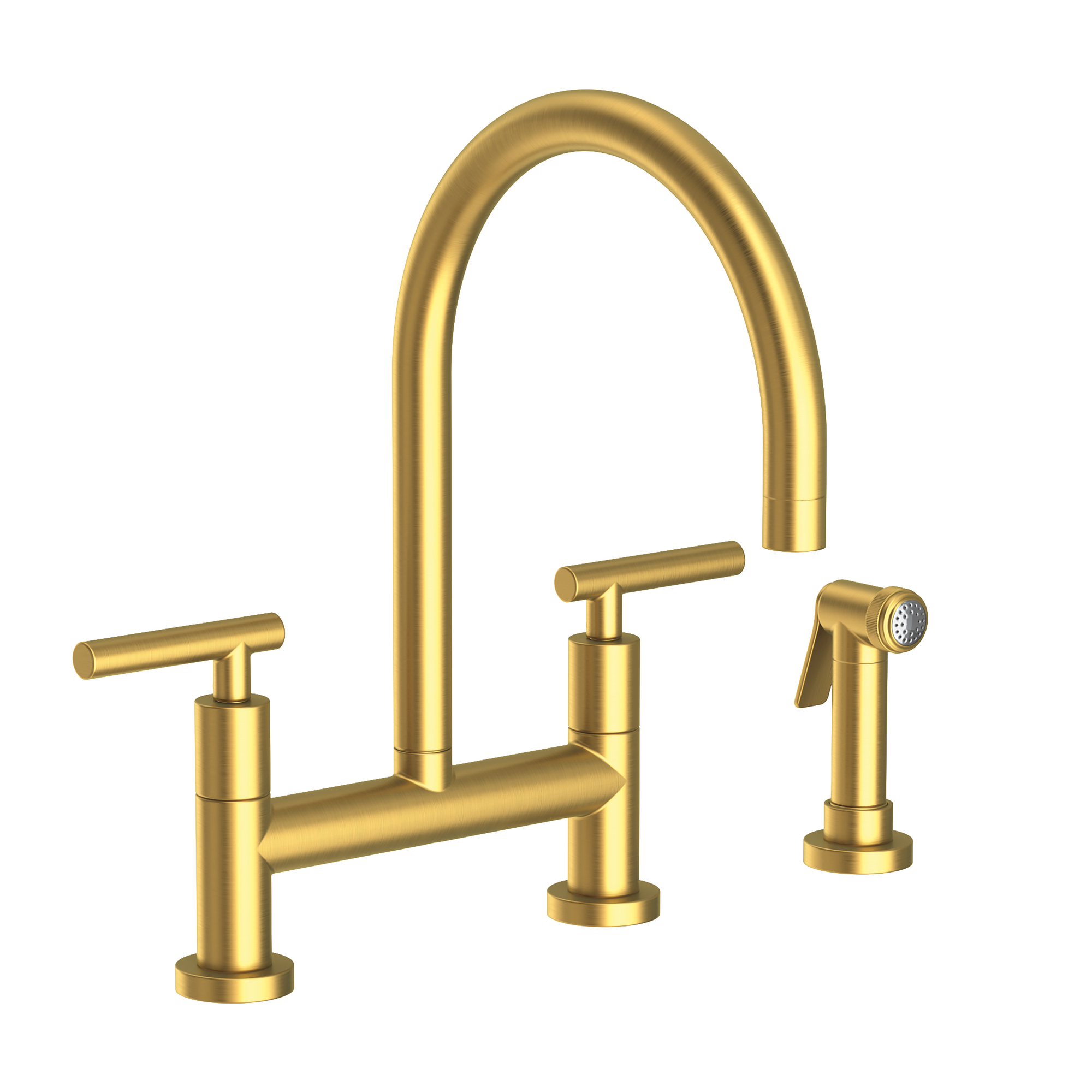 Newport Brass East Linear 1.8 GPM Widespread Bridge Kitchen Faucet with Side Spray