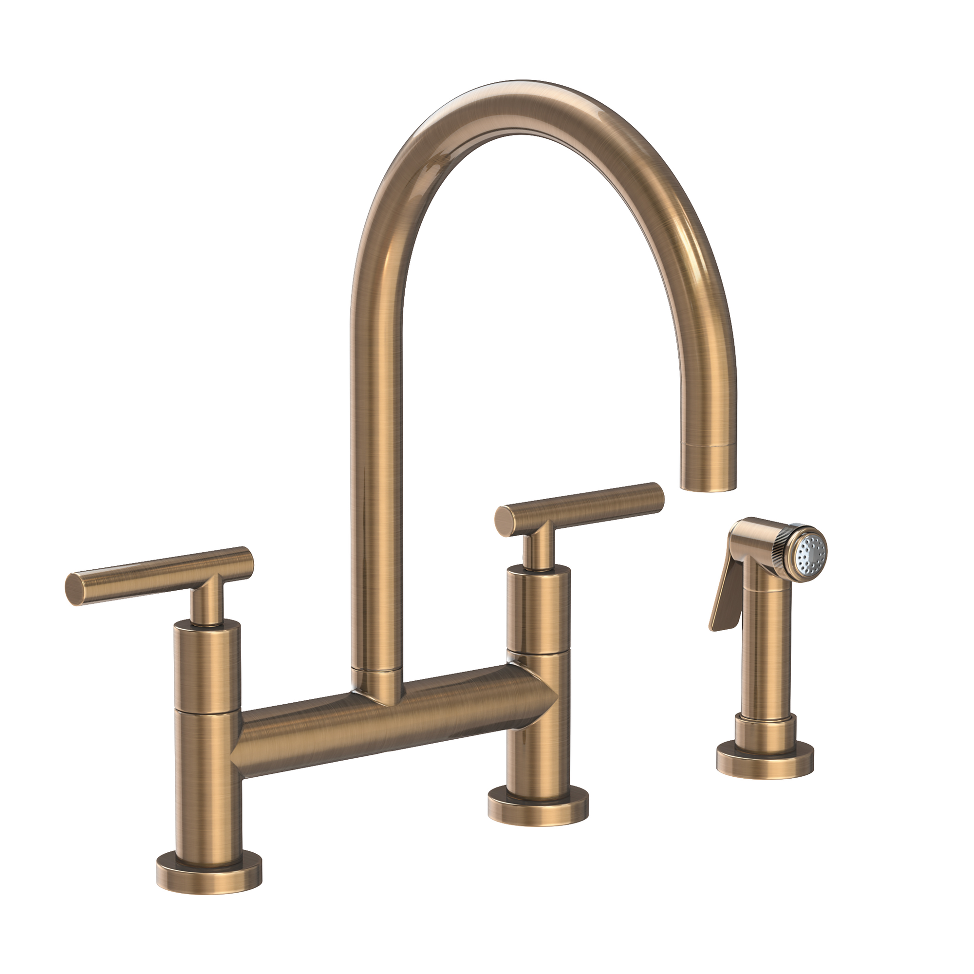 Newport Brass East Linear 1.8 GPM Widespread Bridge Kitchen Faucet with Side Spray