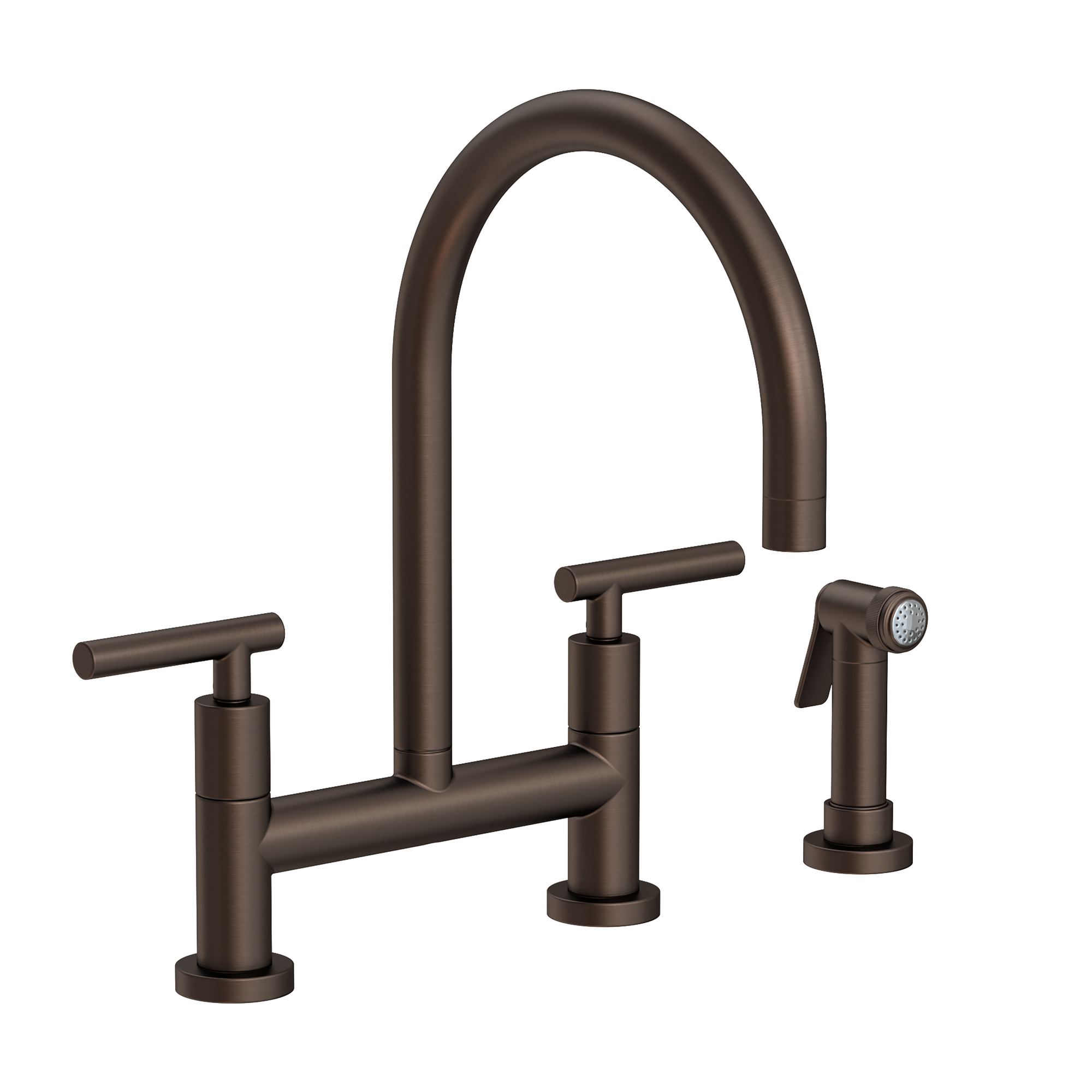 Newport Brass East Linear 1.8 GPM Widespread Bridge Kitchen Faucet with Side Spray