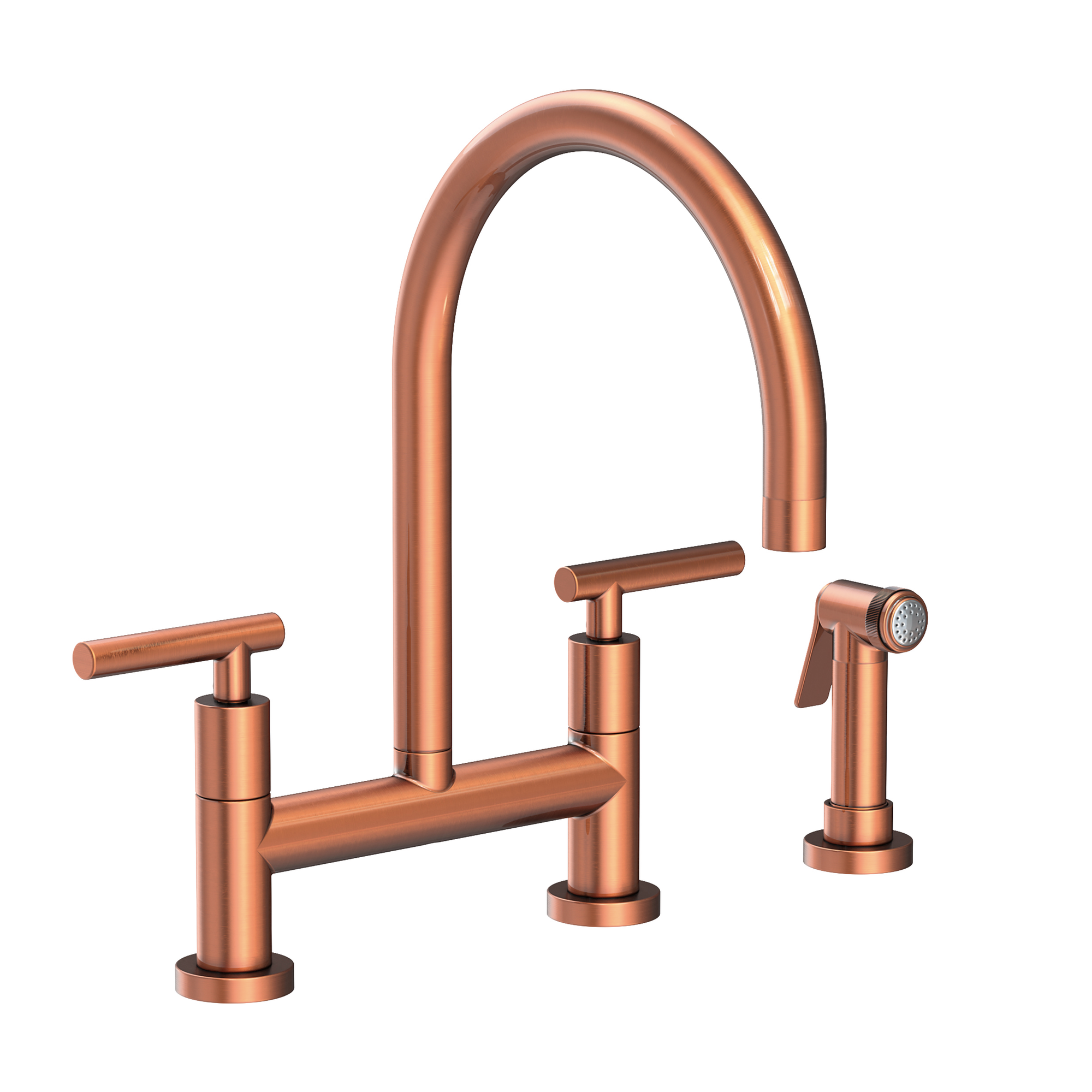 Newport Brass East Linear 1.8 GPM Widespread Bridge Kitchen Faucet with Side Spray