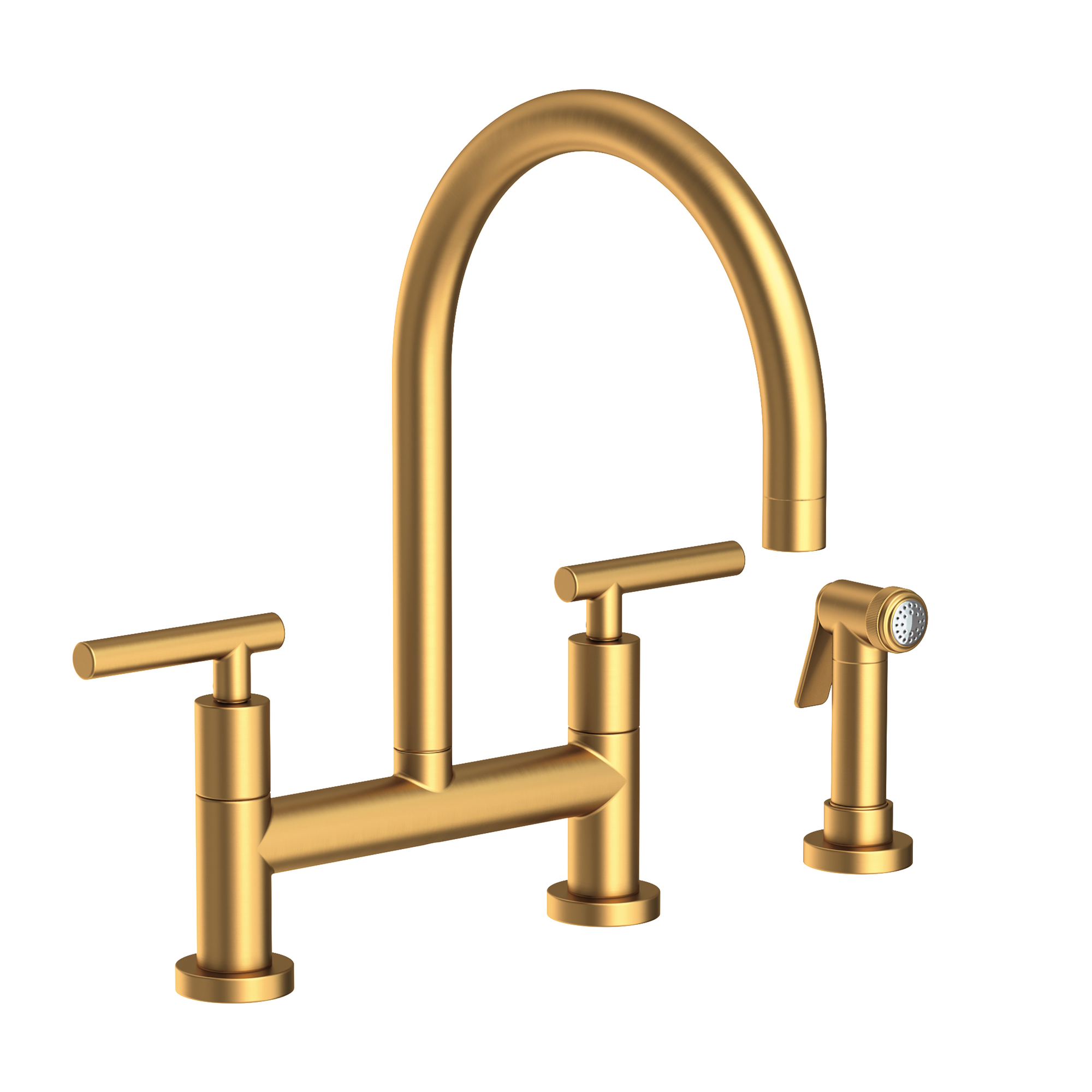 Newport Brass East Linear 1.8 GPM Widespread Bridge Kitchen Faucet with Side Spray