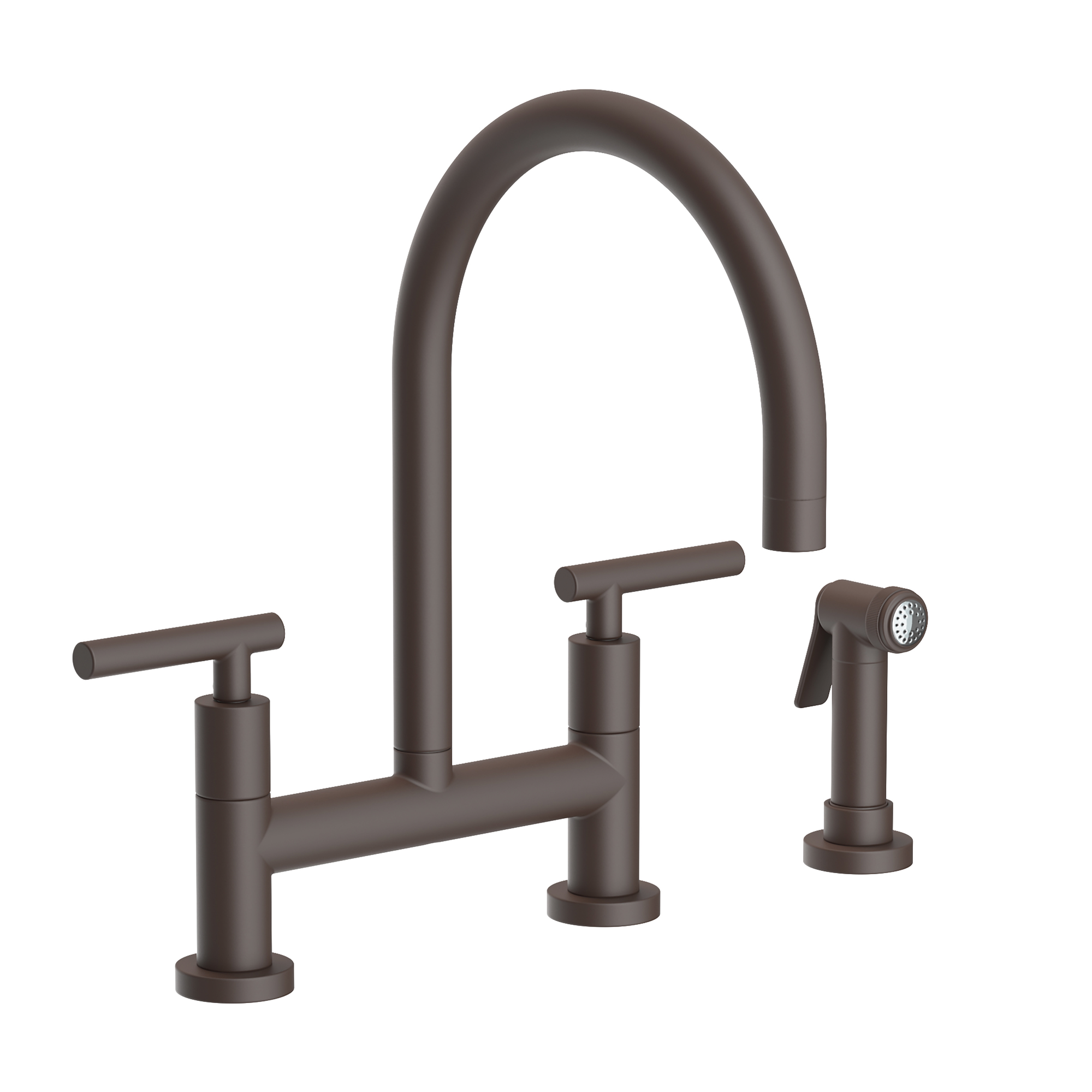 Newport Brass East Linear 1.8 GPM Widespread Bridge Kitchen Faucet with Side Spray