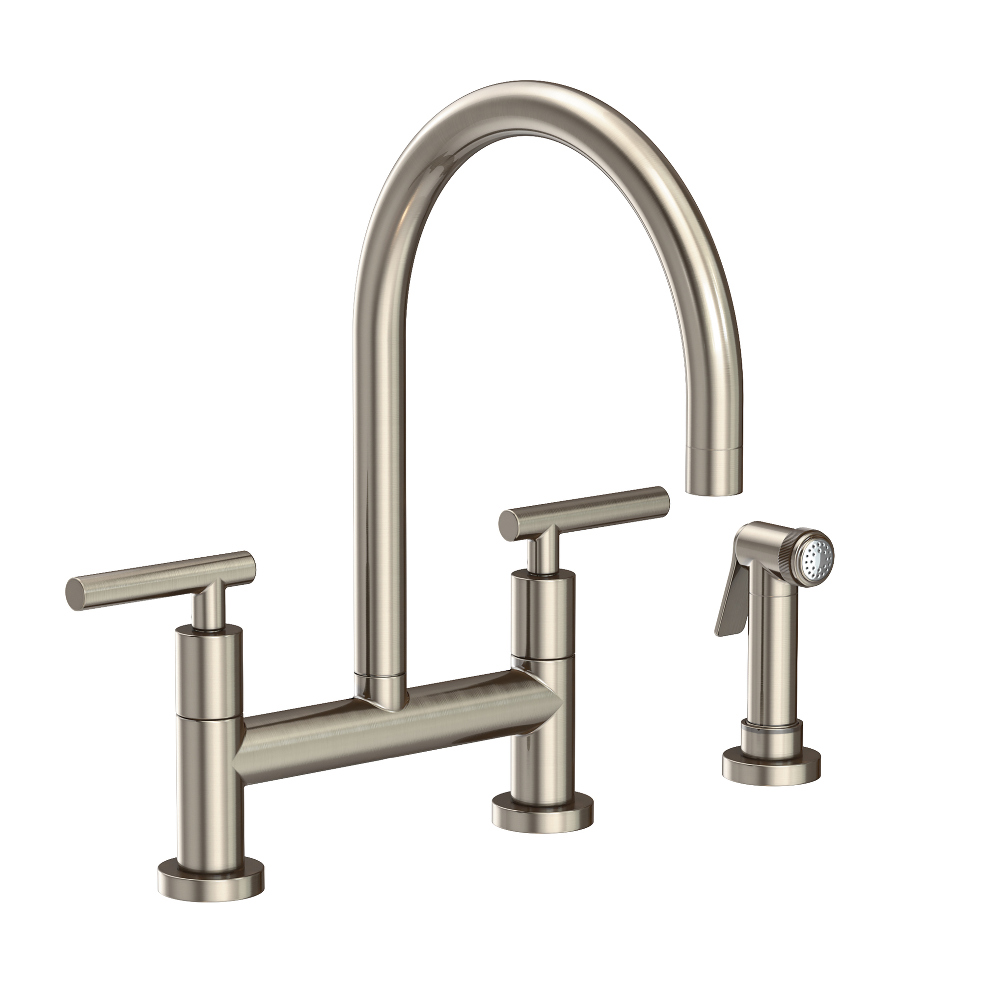 Newport Brass East Linear 1.8 GPM Widespread Bridge Kitchen Faucet with Side Spray