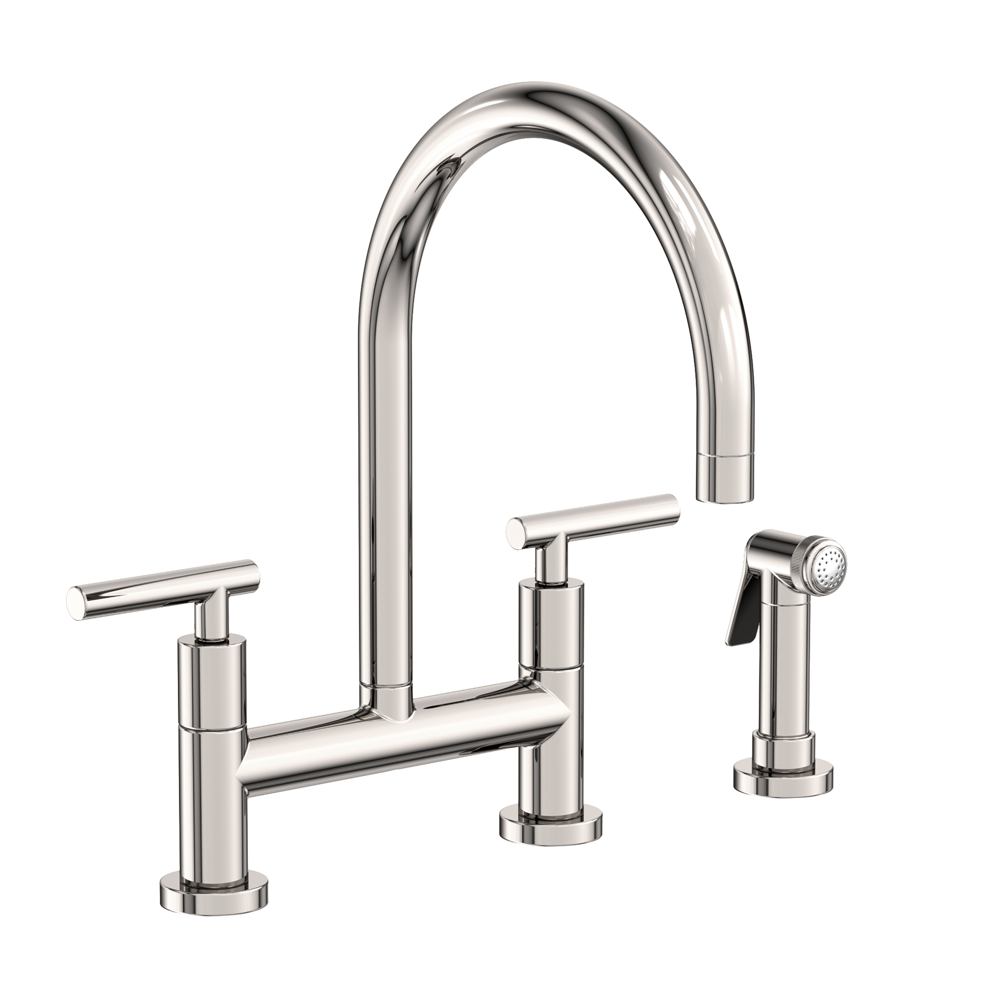 Newport Brass East Linear 1.8 GPM Widespread Bridge Kitchen Faucet with Side Spray