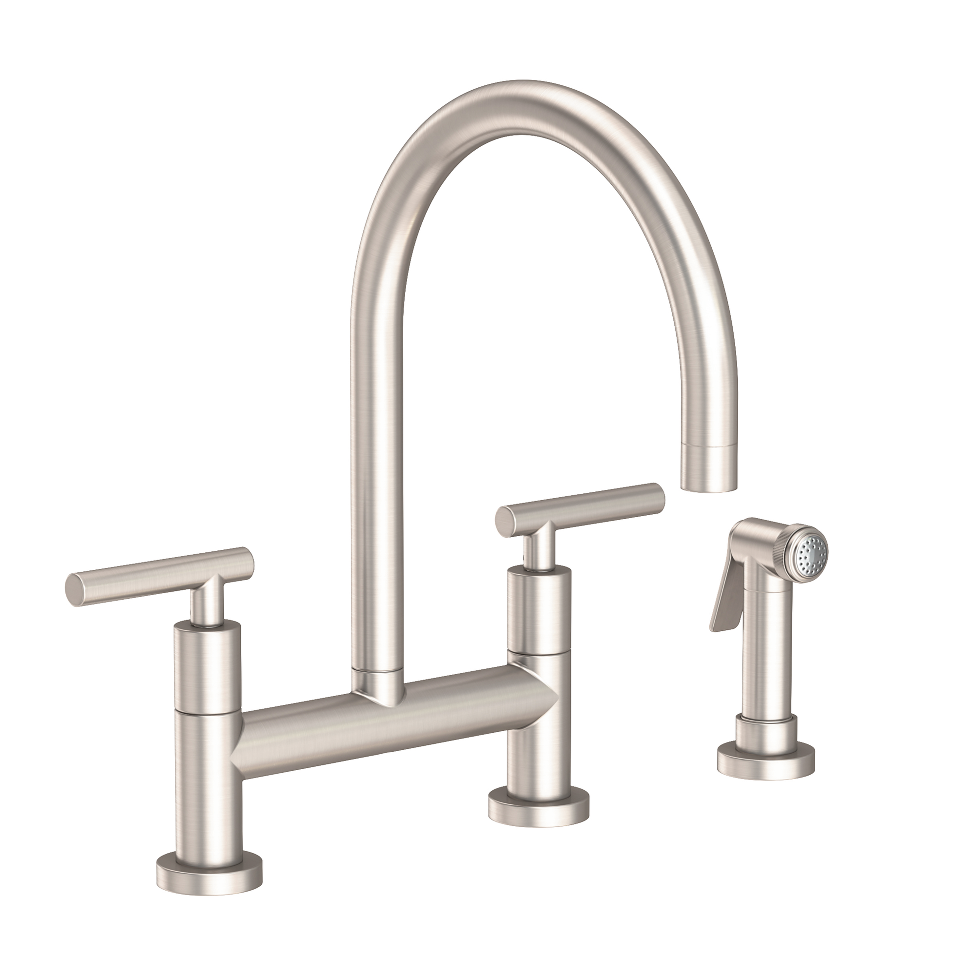 Newport Brass East Linear 1.8 GPM Widespread Bridge Kitchen Faucet with Side Spray