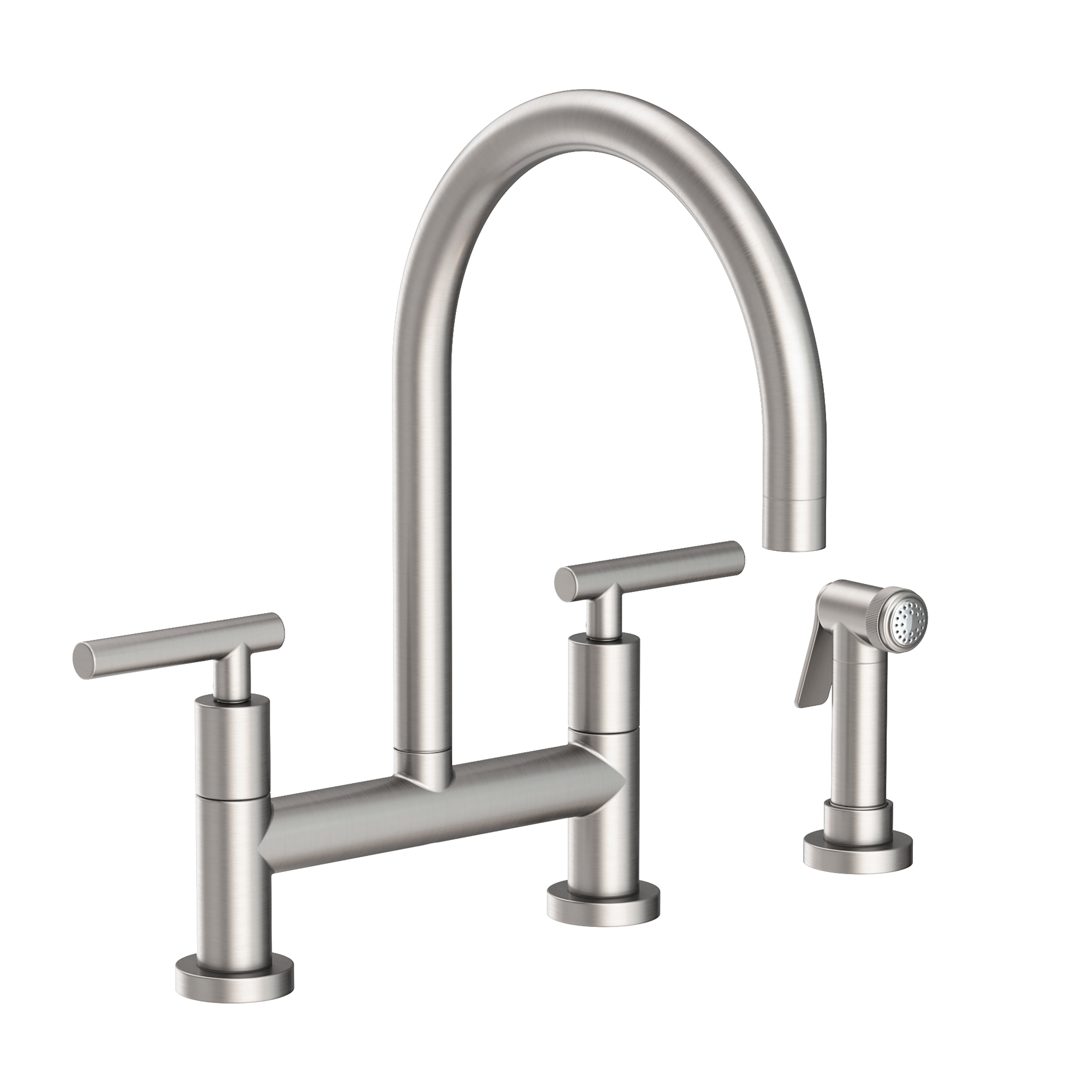 Newport Brass East Linear 1.8 GPM Widespread Bridge Kitchen Faucet with Side Spray