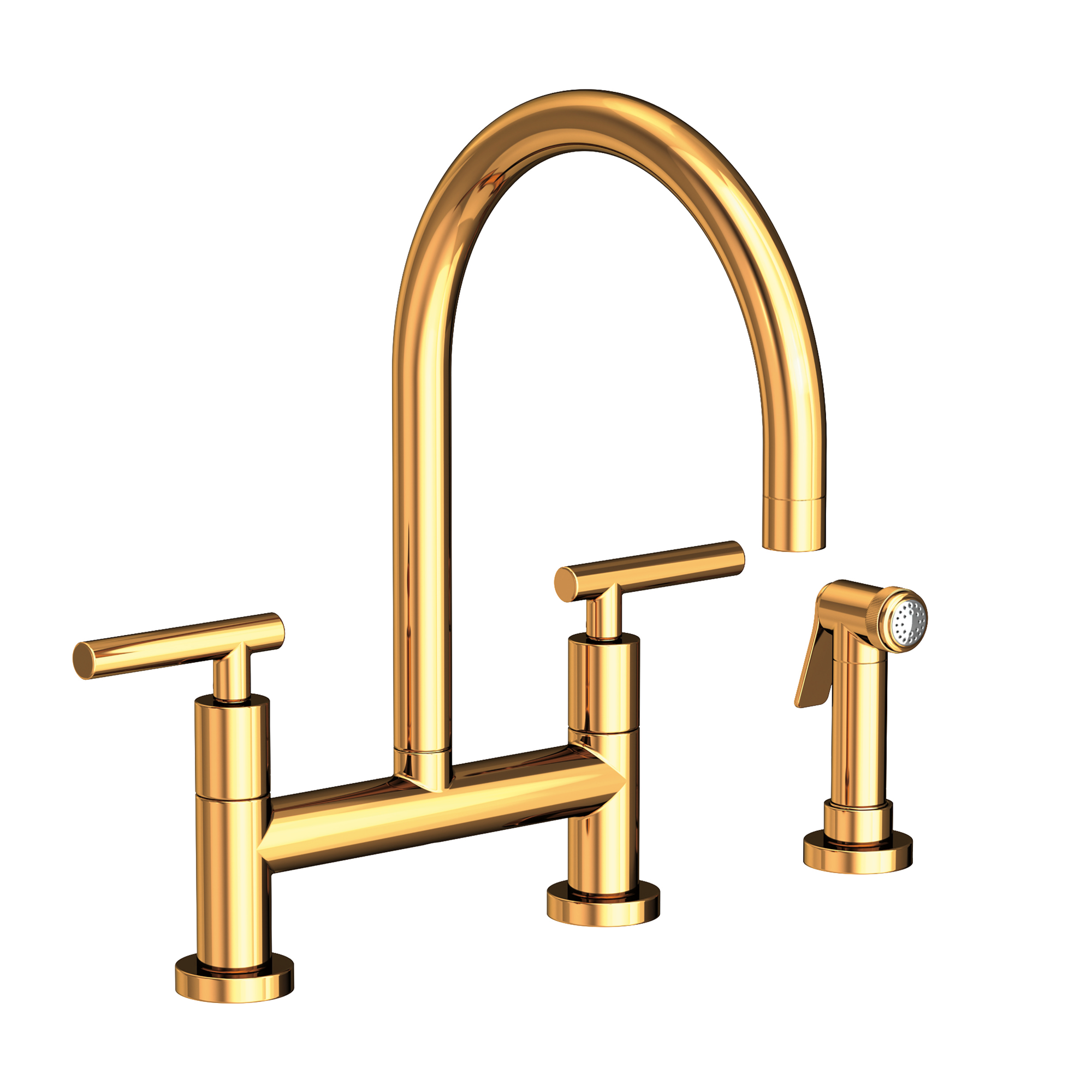 Newport Brass East Linear 1.8 GPM Widespread Bridge Kitchen Faucet with Side Spray
