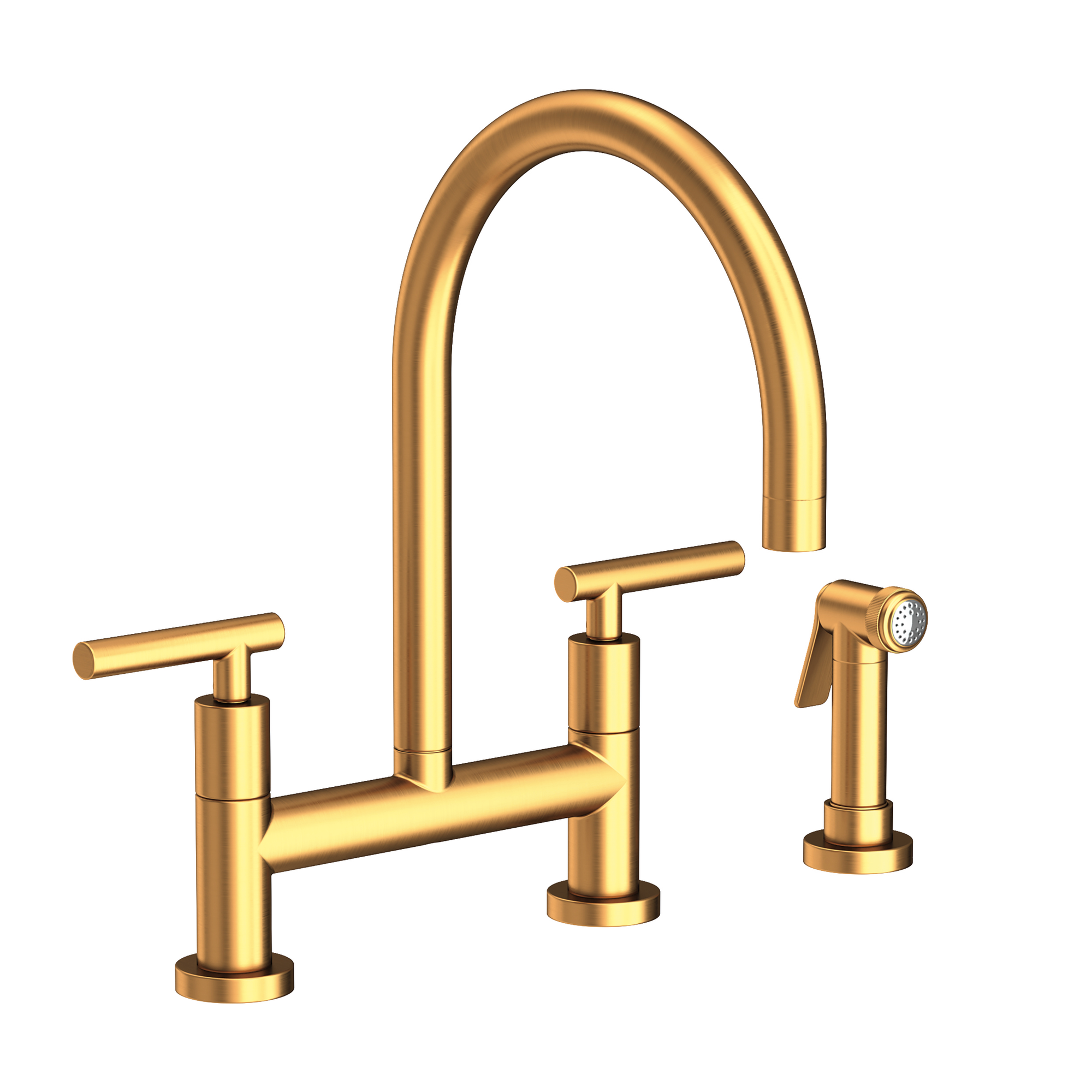 Newport Brass East Linear 1.8 GPM Widespread Bridge Kitchen Faucet with Side Spray