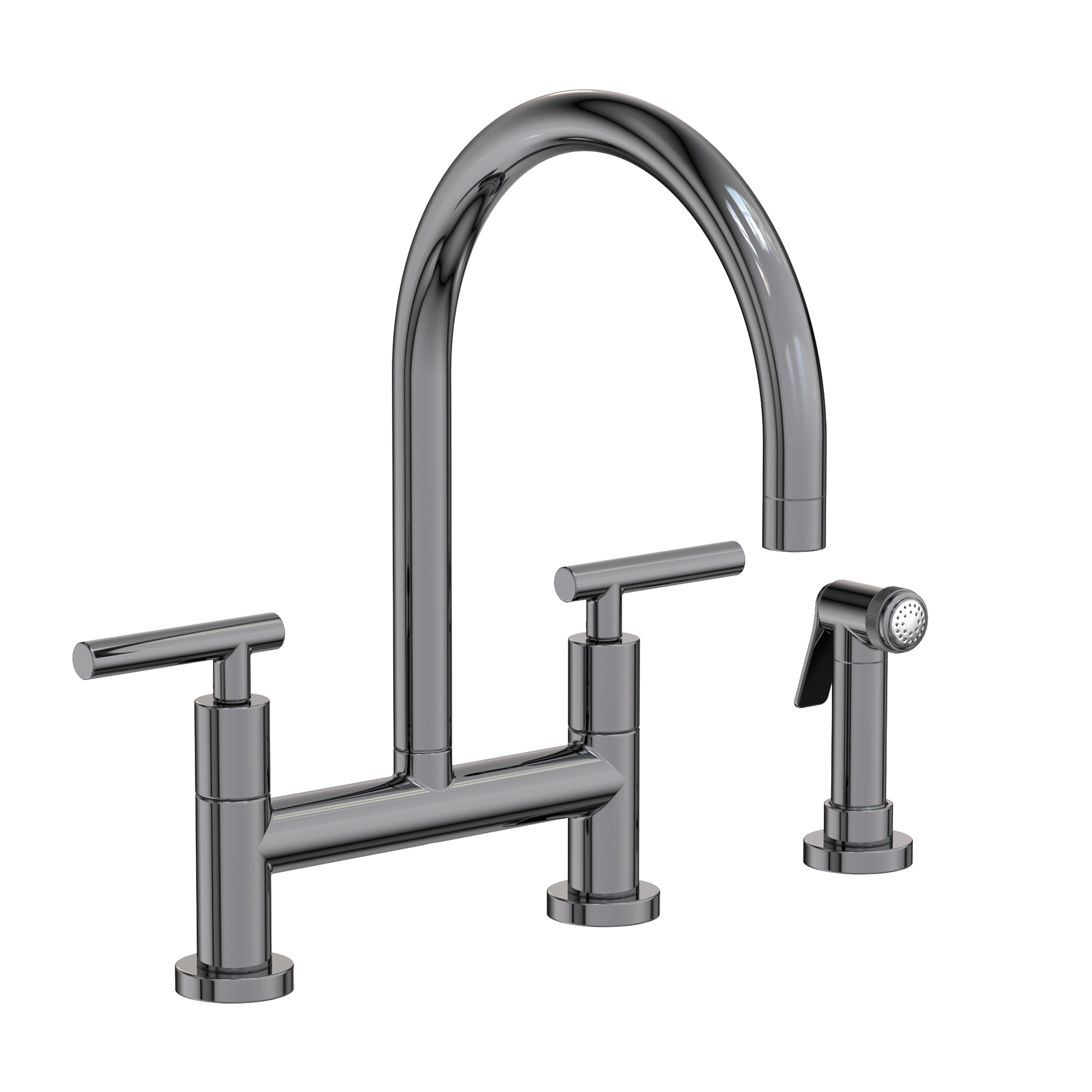 Newport Brass East Linear 1.8 GPM Widespread Bridge Kitchen Faucet with Side Spray