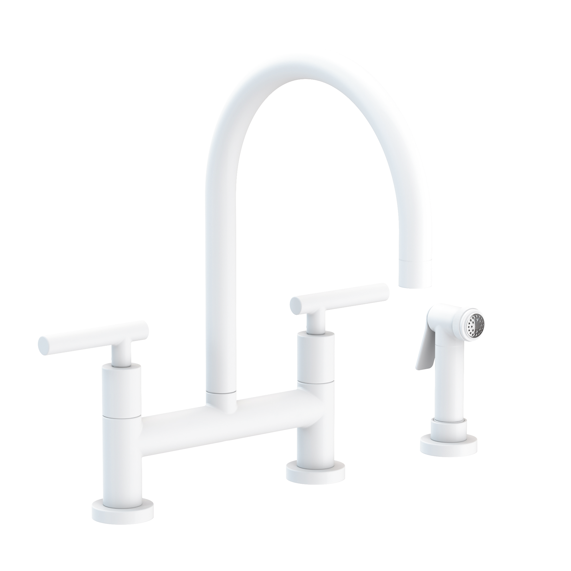 Newport Brass East Linear 1.8 GPM Widespread Bridge Kitchen Faucet with Side Spray