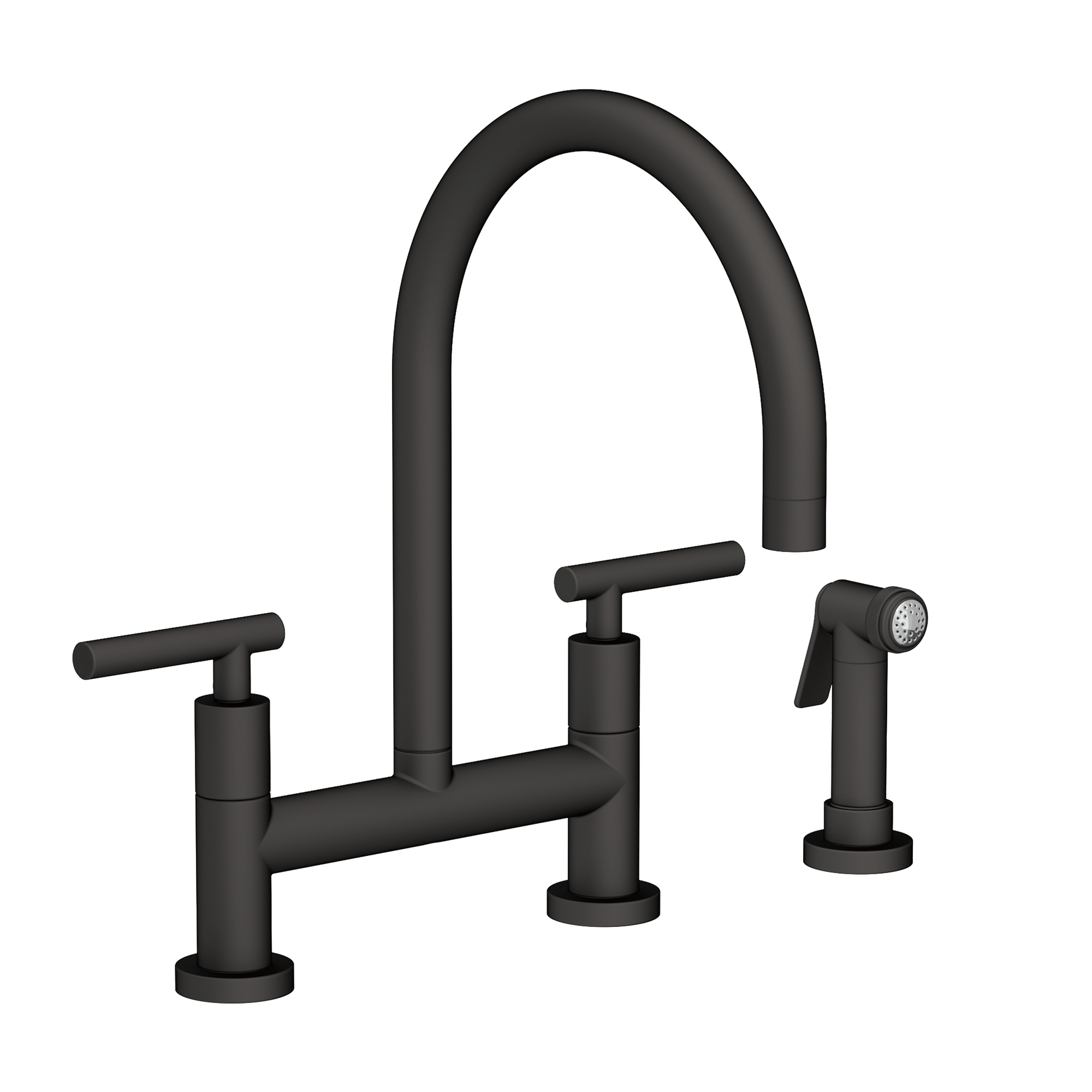 Newport Brass East Linear 1.8 GPM Widespread Bridge Kitchen Faucet with Side Spray