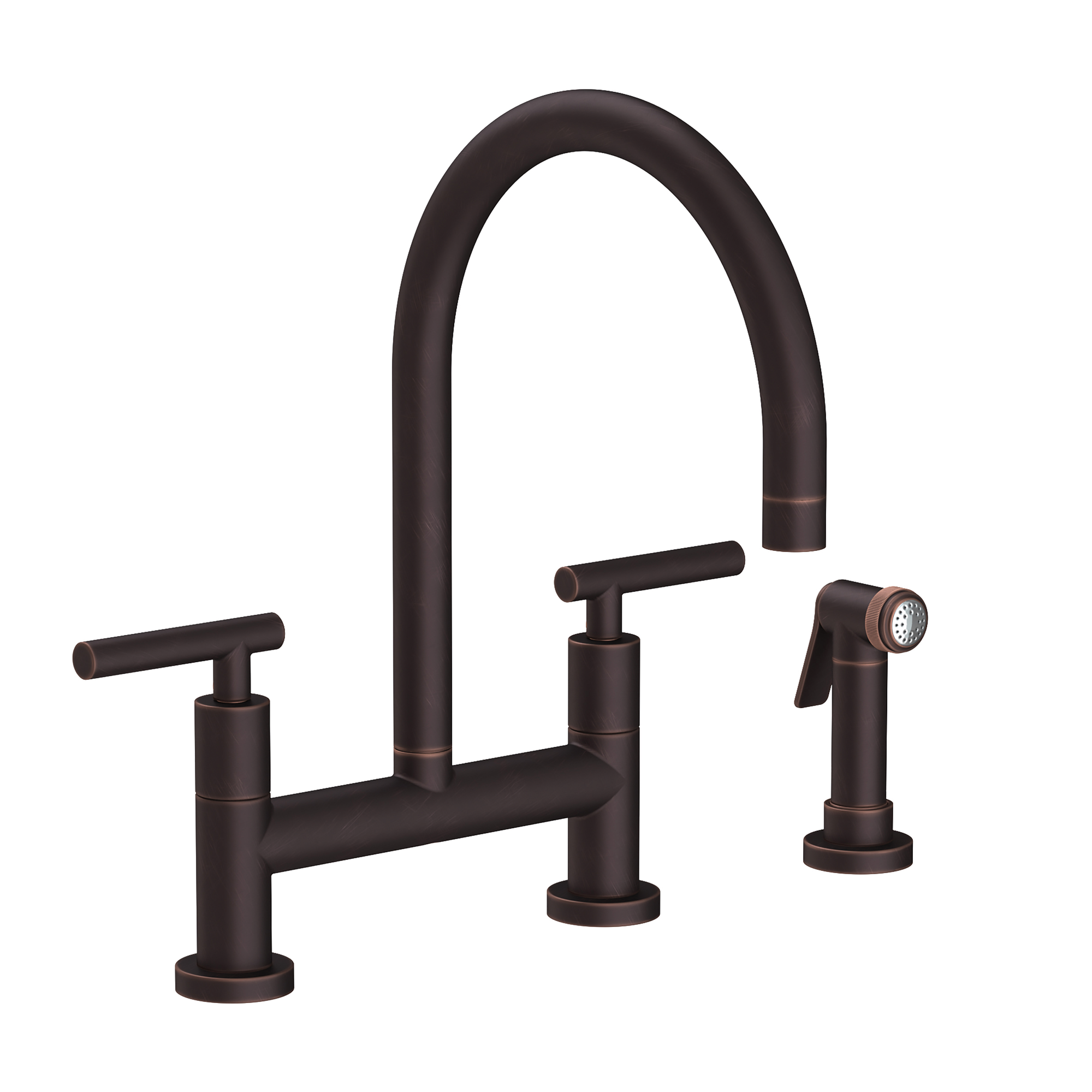 Newport Brass East Linear 1.8 GPM Widespread Bridge Kitchen Faucet with Side Spray