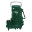Green cast iron submersible pump with handle and cord for effluent applications.