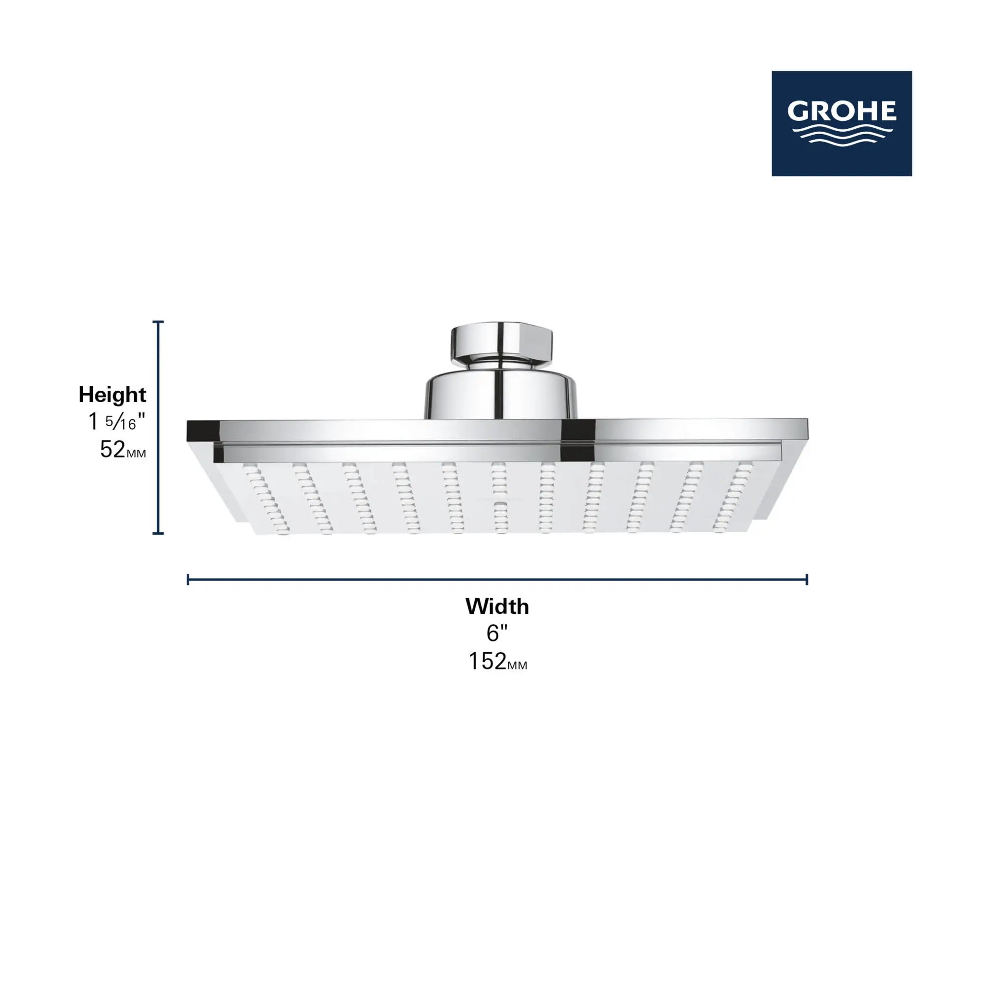 Grohe Euphoria Cube 150 Shower Head 6 in. 1.75 GPM - Brushed Cool Sunrise