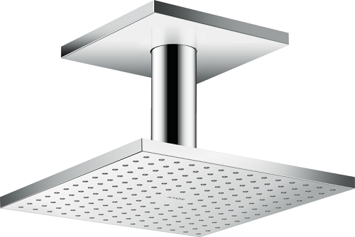 AXOR ShowerSolutions 1.75 GPM Square Multi-Function Rain Shower Head w/ Ceiling Mount Arm