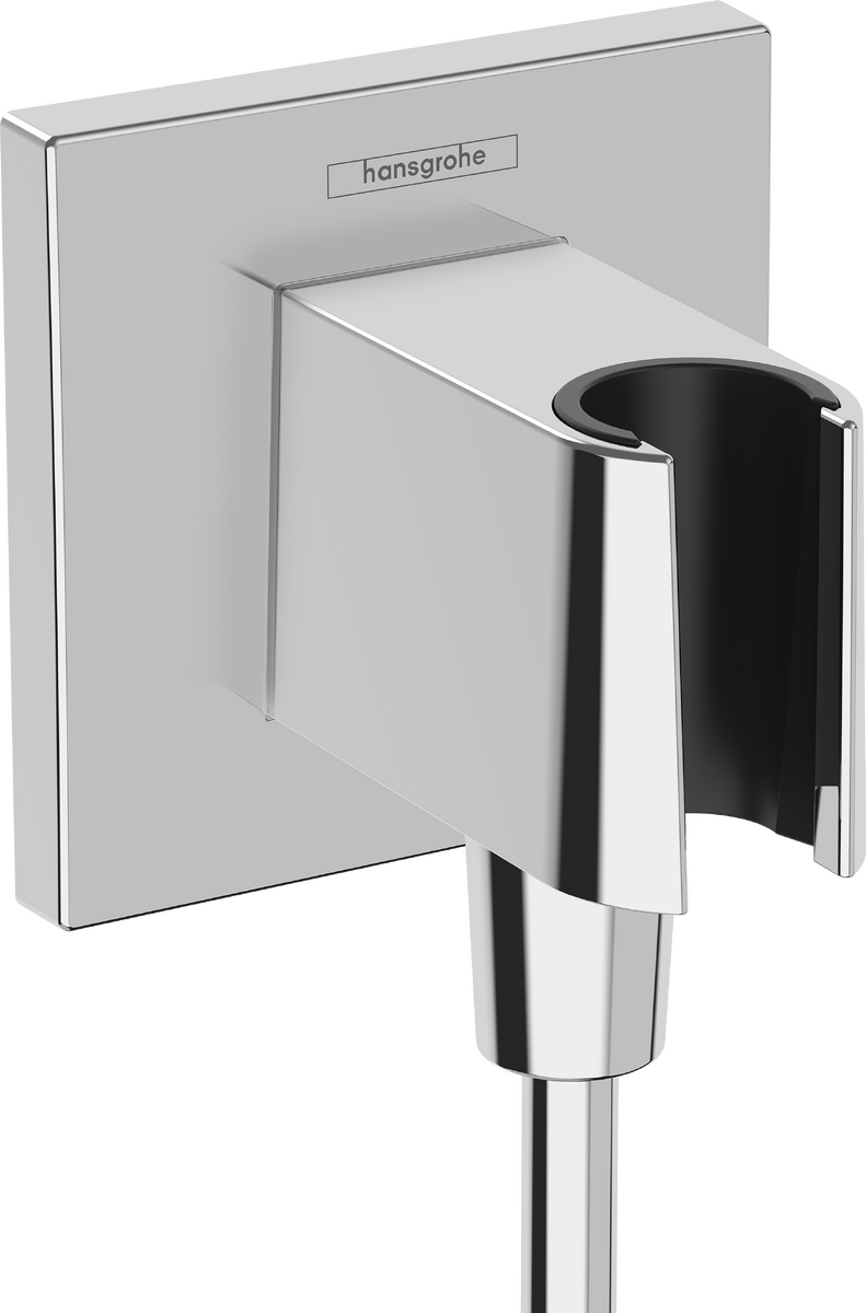 Hansgrohe FixFit E Square Wall Elbow with Handshower Holder