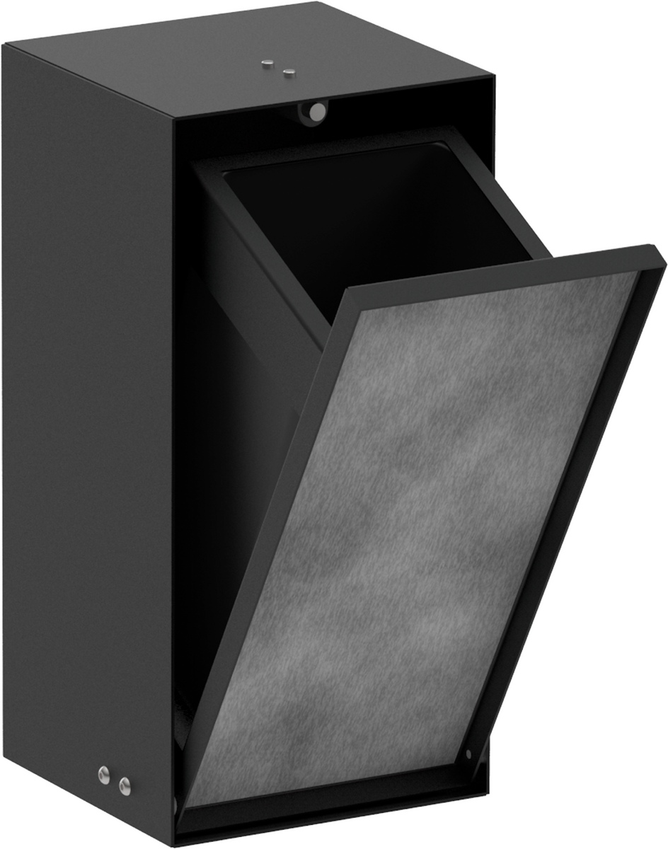 Hansgrohe XtraStoris Rock 2.5 Liter Metal Side Mount Trash Can with Tileable Door