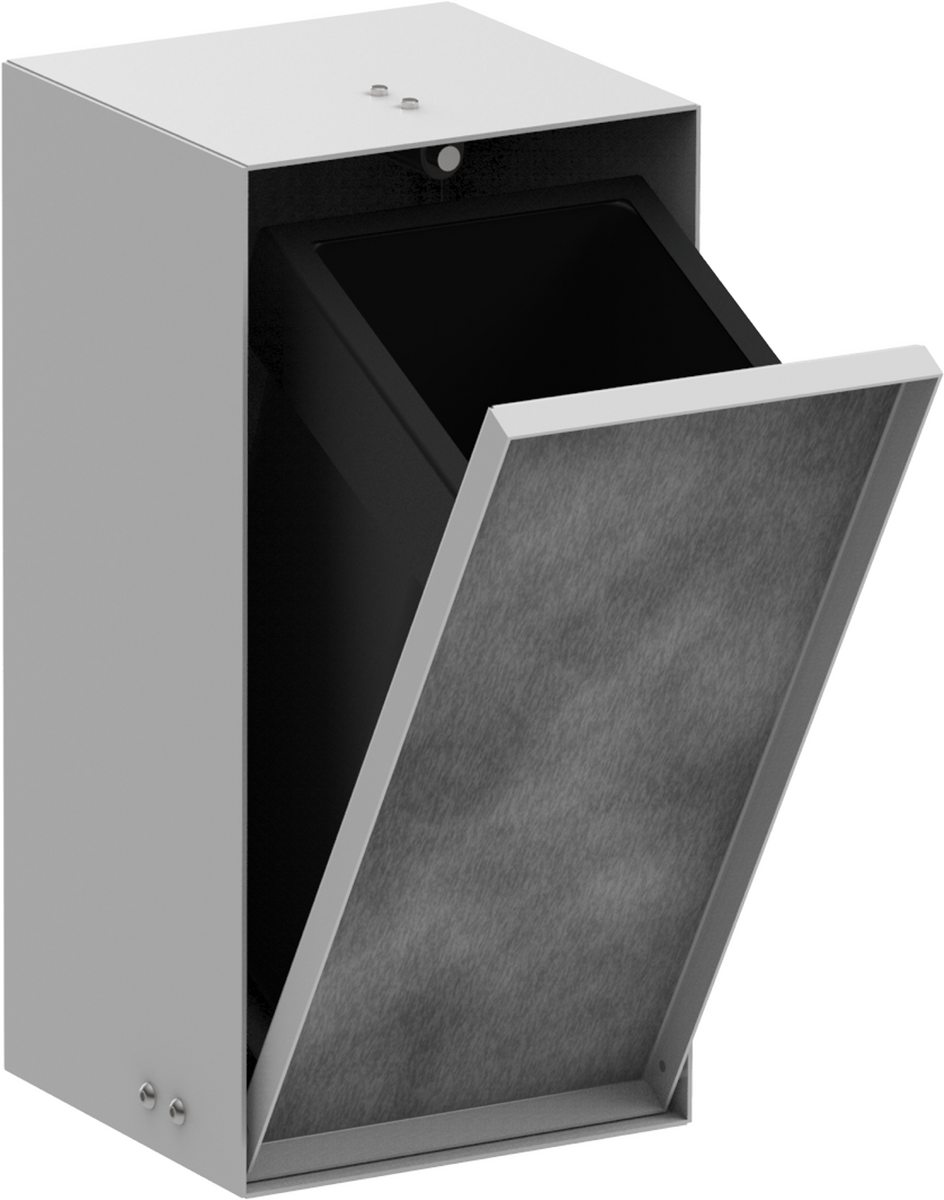 Hansgrohe XtraStoris Rock 2.5 Liter Metal Side Mount Trash Can with Tileable Door