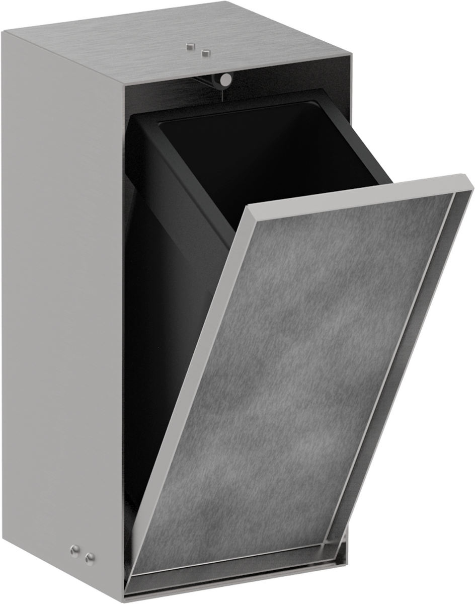 Hansgrohe XtraStoris Rock 2.5 Liter Metal Side Mount Trash Can with Tileable Door