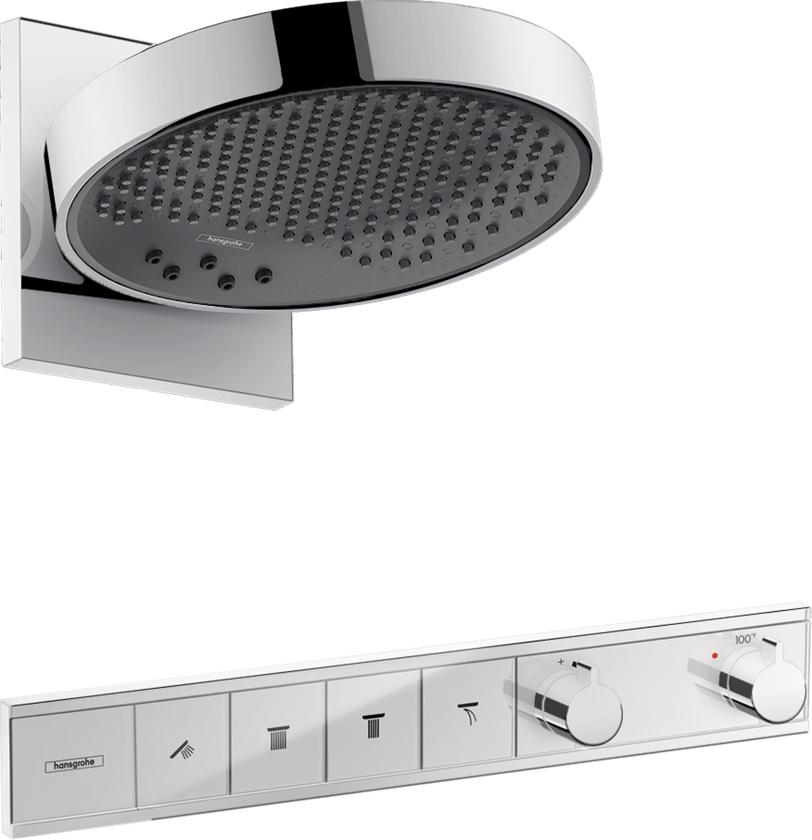Hansgrohe Rainfinity 1.75 GPM Showerhead with RainSelect Thermostatic Trim for 4 Functions